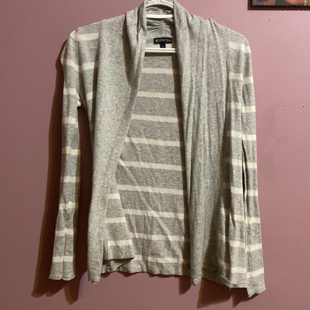 Express silver striped cardigan